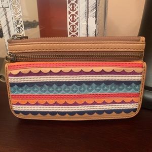 Fossil wallet genuine leather, colorful brown